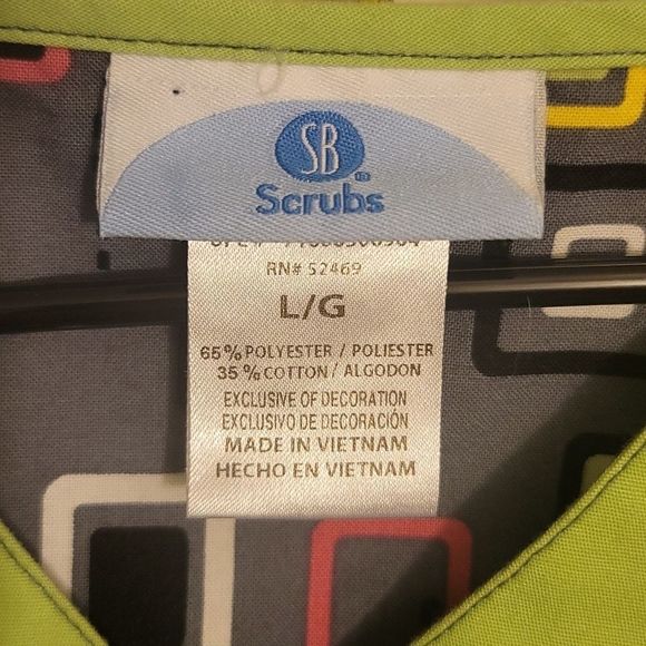 SB Scrubs, Lg, Lime Green, 2 pocket scrub top. EXCELLENT CONDITION, - Picture 2 of 7